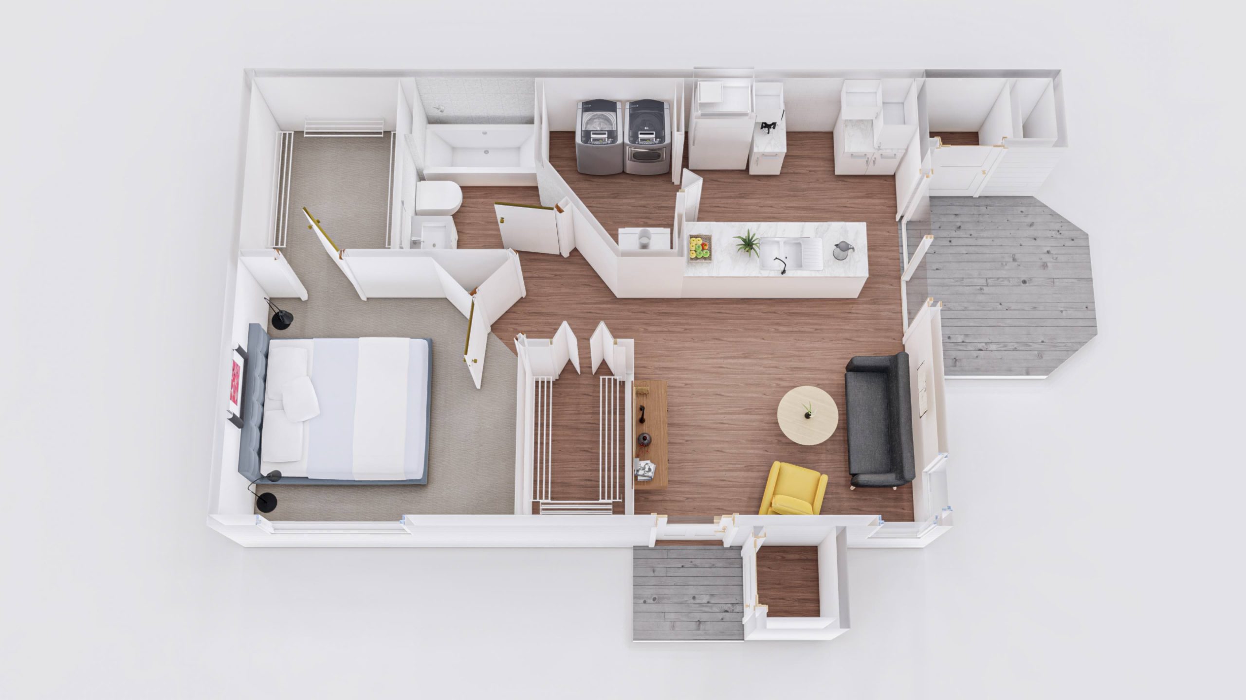 HighPoint Apartments Oak 2 one bedroom floorplan