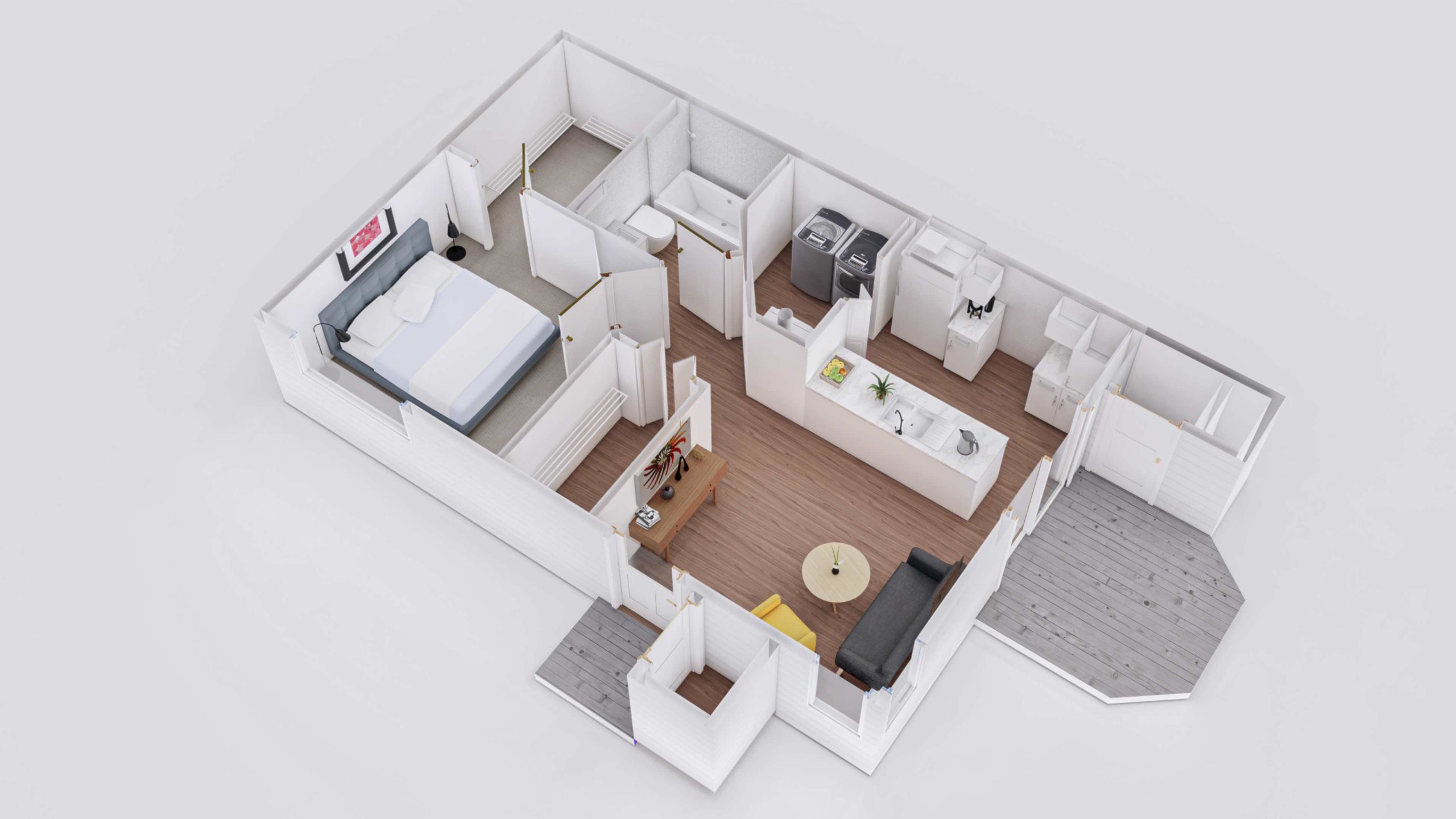 Oak 1 one bedroom one bathroom floorplan at HighPoint Apartments