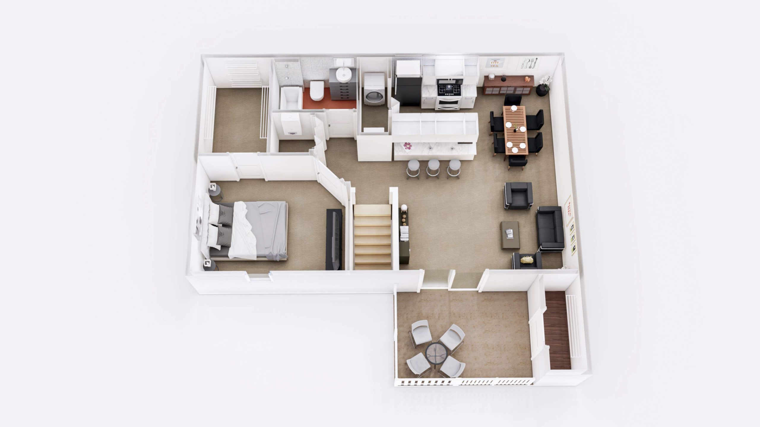 Cascade & Autumn one bedroom floorplan at HighPoint Apartments
