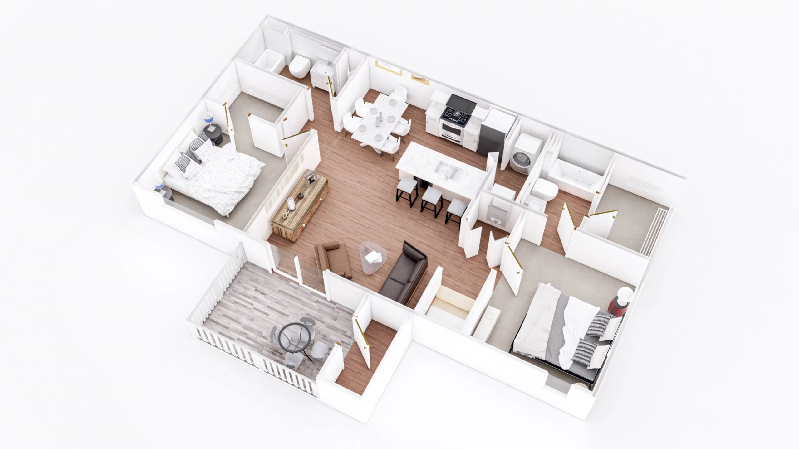 HighPoint Apartments two bedroom two bathroom Chestnut 1 floorplan